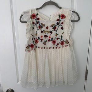 Zara embroidered shirt. Size 8.